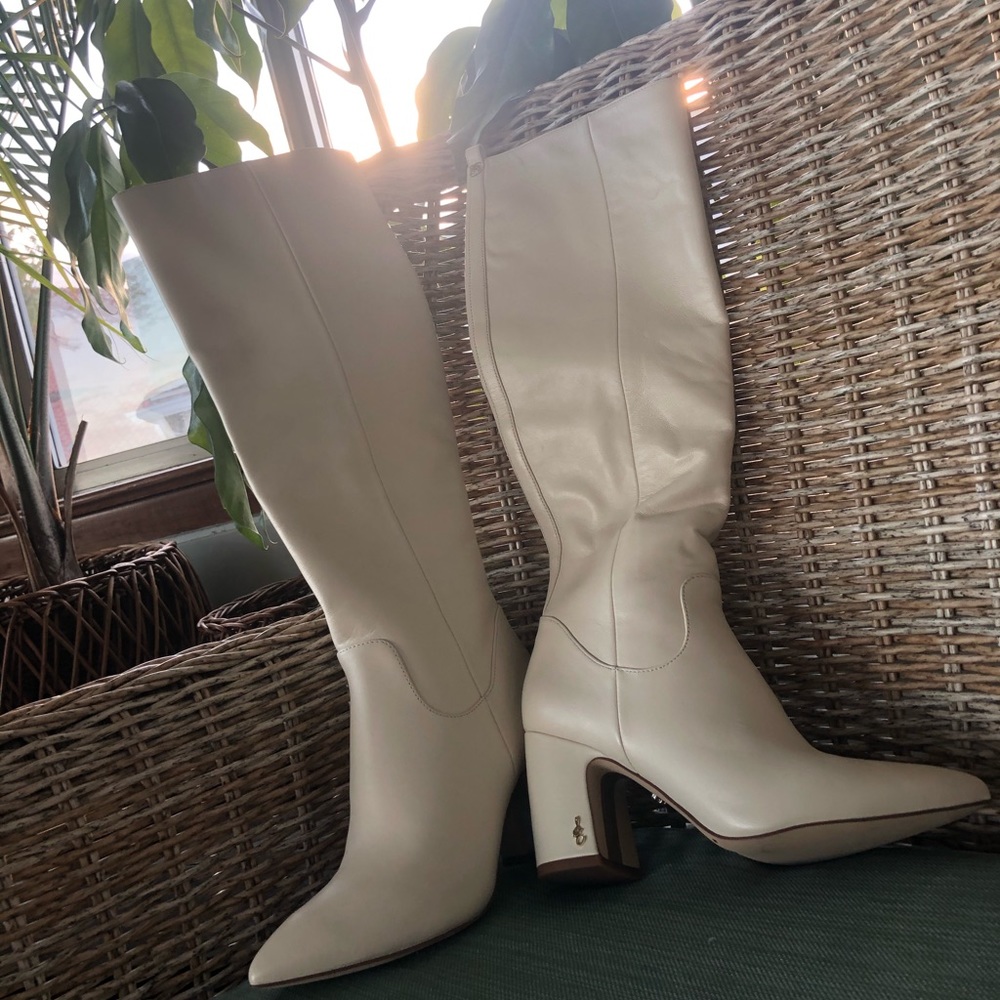 Brand new white Sam Edleman boots!